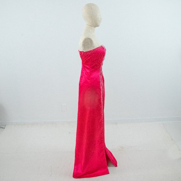 Vintage 80s 90s Barbie S Cutout Formal Gown Dress Pink - Picture 7 of 9